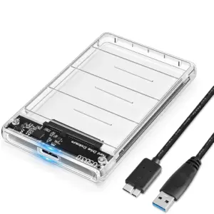 Caja Carcasa de disco duro usb 3.0 SSD HDD SATA 2.5" TRANSPARENTE