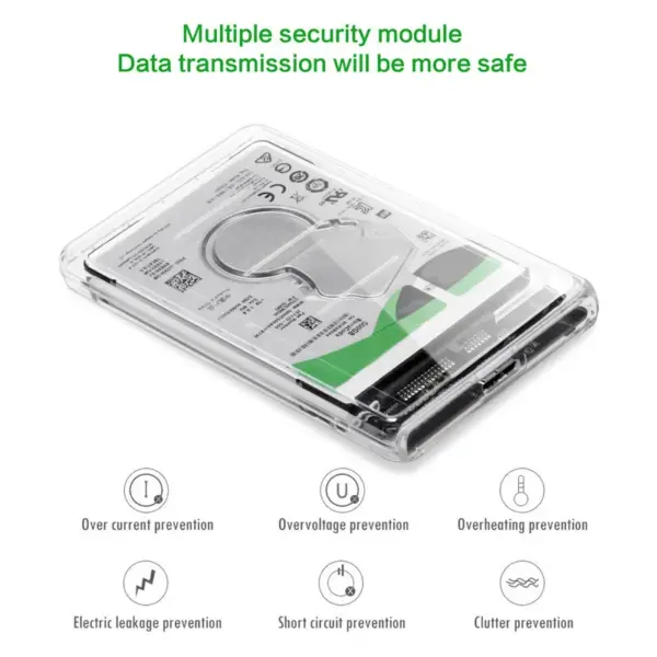 Caja Carcasa de disco duro usb 3.0 SSD HDD SATA 2.5" TRANSPARENTE - Imagen 5