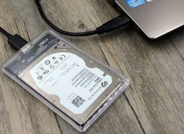 Caja Carcasa de disco duro usb 3.0 SSD HDD SATA 2.5" TRANSPARENTE - Imagen 7
