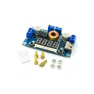 XL4015 Convertidor DC a DC Step-down de 5,5V-36V a 1,25V-32V 5A Digital con Voltímetro, Amperímetro y Salida USB