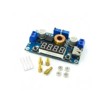 XL4015 Convertidor DC a DC Step-down de 5,5V-36V a 1,25V-32V 5A Digital con Voltímetro, Amperímetro y Salida USB