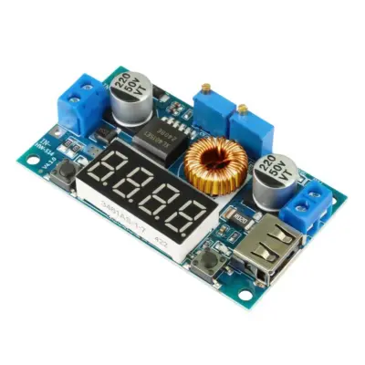 XL4015 Convertidor DC a DC Step-down de 5,5V-36V a 1,25V-32V 5A Digital con Voltímetro, Amperímetro y Salida USB - Imagen 2