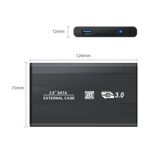Carcasa para Disco Duro Externo S-ATA 2.5» USB 3.0 Caja Funda de Cuero SATA HDD