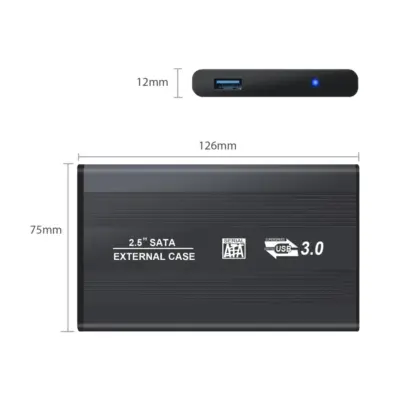 Carcasa para Disco Duro Externo S-ATA 2.5'' USB 3.0 Caja Funda de Cuero SATA HDD - Imagen 2