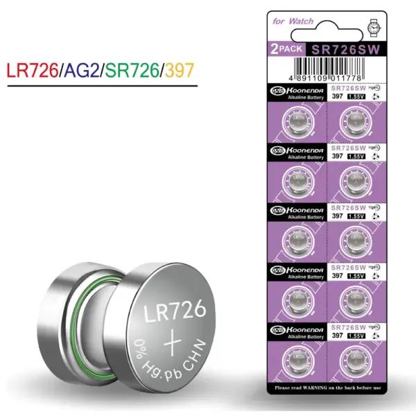 10x Pilas BOTON AG2 LR726 397 SR726 1.55V - Imagen 4