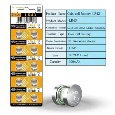10x pilas boton AG12 / L1142 / LR43/301/386 1.55v - Imagen 2