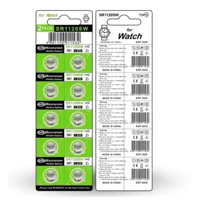 10x pilas boton AG8 LR55 391 SR1120SW 191 LR1120 1.55V - Imagen 2