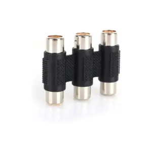 Triple 3x RCA Acoplador Hembra a Hembra Video Audio