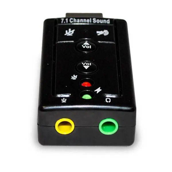 Adaptador Tarjeta de Sonido Externa USB 2.0 7.1 con Panel Volumen Ajustable y 4 Botones Negra - Imagen 3