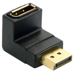 Adaptador HD Displayport extensión MACHO – HEMBRA angulo recto Codo de 90 grados