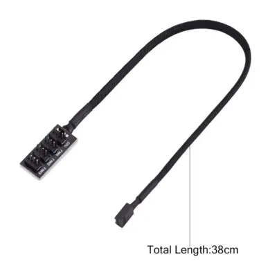 Cable ventilador Hub PWN 1 To 4-Pin PWM CPU Fan Hub Splitter Divisor - Imagen 2