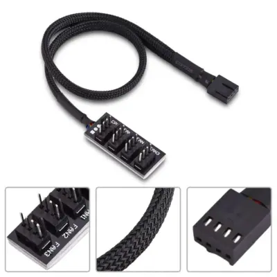 Cable ventilador Hub PWN 1 To 4-Pin PWM CPU Fan Hub Splitter Divisor - Imagen 5