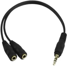 CABLE DUPLICADOR DIVISOR AUDIO AURICULAR JACK 3.5MM SPLITTER 1 MACHO A 2 HEMBRA REF722
