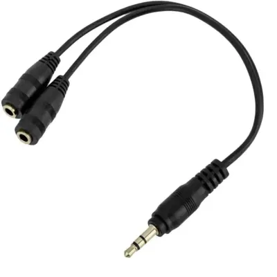 CABLE DUPLICADOR DIVISOR AUDIO AURICULAR JACK 3.5MM SPLITTER 1 MACHO A 2 HEMBRA REF722 - Imagen 2