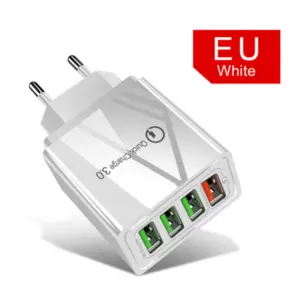 CARGADOR 4 PUERTOS USB CARGA RAPIDA 3.0 QC SMARTPHONE SAMSUNG HUAWEI XIAOMI REF0834