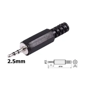 2X CONECTOR JACK STEREO 2.5MM MACHO PARA SOLDAR