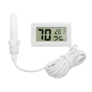 Termohigrometro Termometro LCD digital temperatura y humedad CON SONDA BLANCO