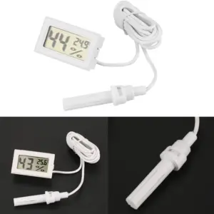 Termohigrometro Termometro LCD digital temperatura y humedad CON SONDA BLANCO