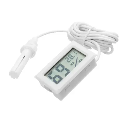 Termohigrometro Termometro LCD digital temperatura y humedad CON SONDA BLANCO - Imagen 3