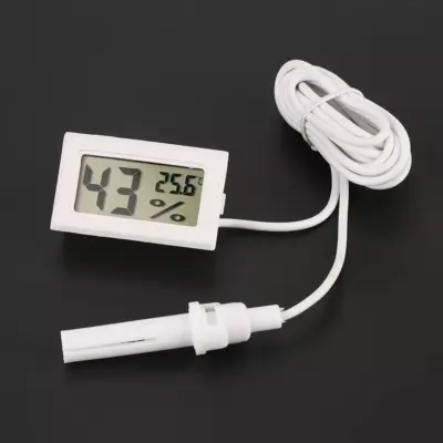 Termohigrometro Termometro LCD digital temperatura y humedad CON SONDA BLANCO - Imagen 7