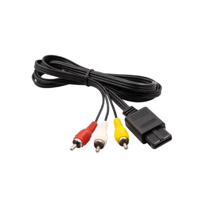 CABLE DE VIDEO Y AUDIO AV RCA PARA SUPER NINTENDO, NINTENDO 64, GAME CUBE