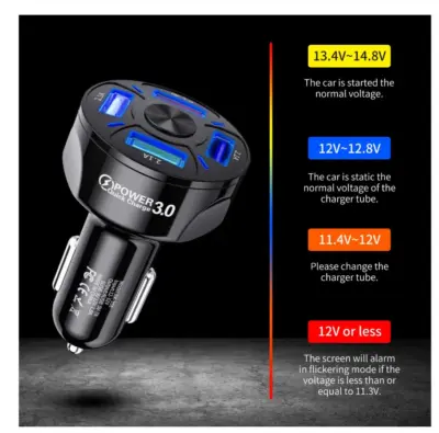 Cargador movil mechero coche Quick Charge 3.0 3.1A 4 puertos 48W 7A - Imagen 2