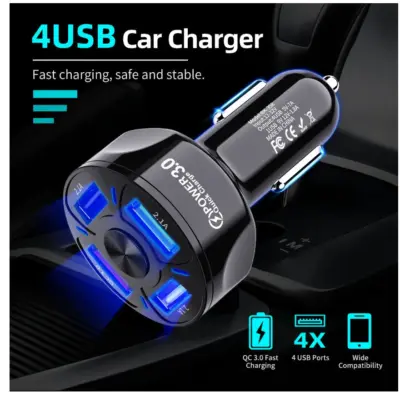 Cargador movil mechero coche Quick Charge 3.0 3.1A 4 puertos 48W 7A - Imagen 4