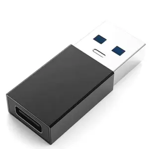 Adaptador Universal USB 3.0 Macho a Tipo C Hembra Funcion On The Go OTG Negro