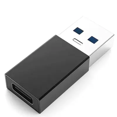 Adaptador Universal USB 3.0 Macho a Tipo C Hembra Funcion On The Go OTG Negro