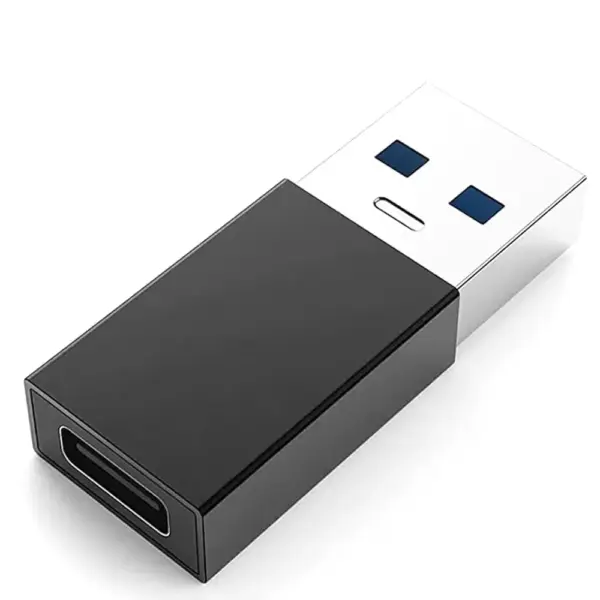 Adaptador Universal USB 3.0 Macho a Tipo C Hembra Funcion On The Go OTG Negro