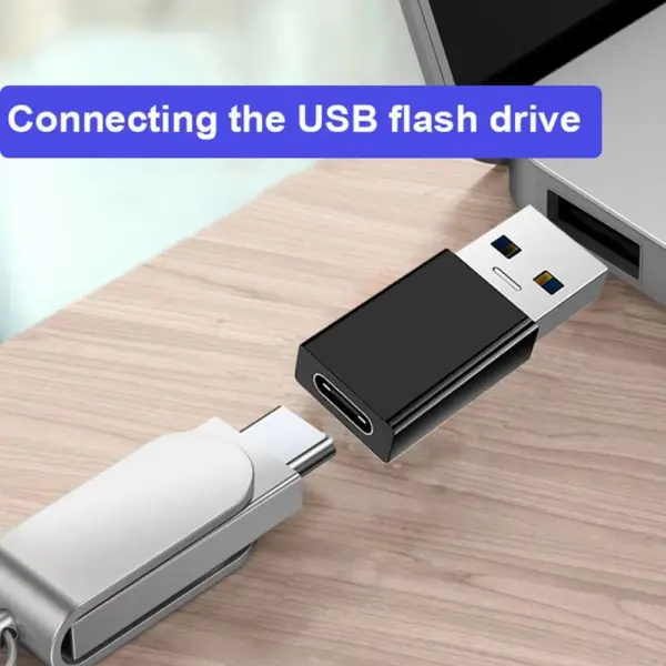 Adaptador Universal USB 3.0 Macho a Tipo C Hembra Funcion On The Go OTG Negro - Imagen 5