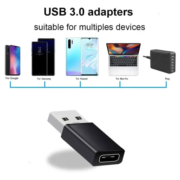 Adaptador Universal USB 3.0 Macho a Tipo C Hembra Funcion On The Go OTG Negro - Imagen 6