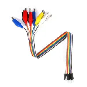 10x CABLE PINZAS COCODRILO A DUPONT MACHO