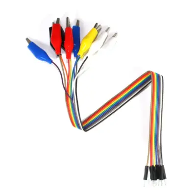 10x CABLE PINZAS COCODRILO A DUPONT MACHO