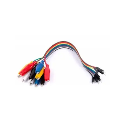 10x CABLE PINZAS COCODRILO A DUPONT MACHO - Imagen 2