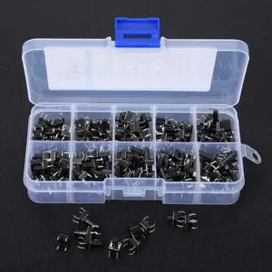KIT 200 micro pulsadores 4 pin 6×6 mm diferentes tamaños + CAJA