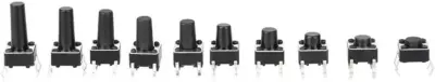 KIT 200 micro pulsadores 4 pin 6x6 mm diferentes tamaños + CAJA - Imagen 3
