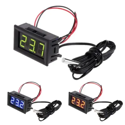 Monitor Temperatura -50 110 5v 12v Digital LED color AZUL panel NTC Termometro - Imagen 4