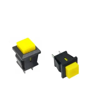Pulsador panel cuadrado ON OFF 220V 1A - AMARILLO