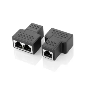 Adaptador de cable Ethernet RJ45 divisor de cable 1 en 2 Dual CAT 5/CAT 6 LAN