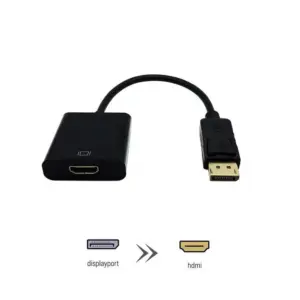 ADAPTADOR CONVERTIDOR DP (DISPLAYPORT) MACHO A HDMI HEMBRA