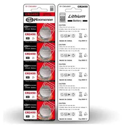 1x Pila boton bateria original Litio CR2450 3V DL2450 ER2450 GPR2450 Koonenda - Imagen 3