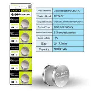 1x Pila boton bateria original Litio CR2477 3V DL2477 ER2477 GPR2477 Koonenda