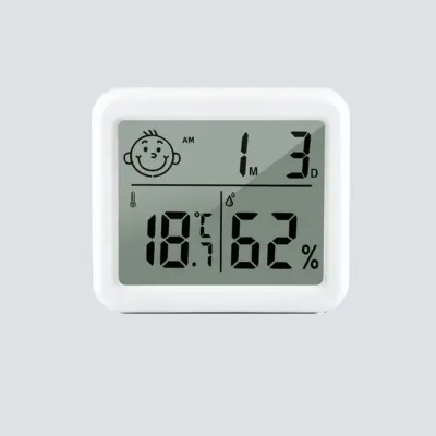 Termometro Digital LCD 4 en 1 temperatura humedad calendario confort Blanco - Imagen 2