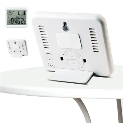 Termometro Digital LCD 4 en 1 temperatura humedad calendario confort Blanco - Imagen 3
