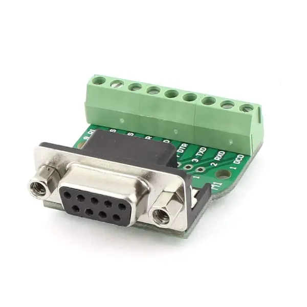 Adaptador conector DB9 Hembra socket con terminales tornillos serie RS-232 PCB