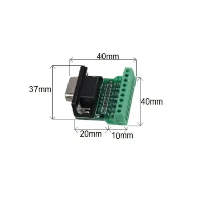 Adaptador conector DB9 Hembra socket con terminales tornillos serie RS-232 PCB - Imagen 4