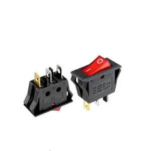 Interruptor basculante SPDT 3 pines y 2 posiciones On-off con LED KCD3 Rojo