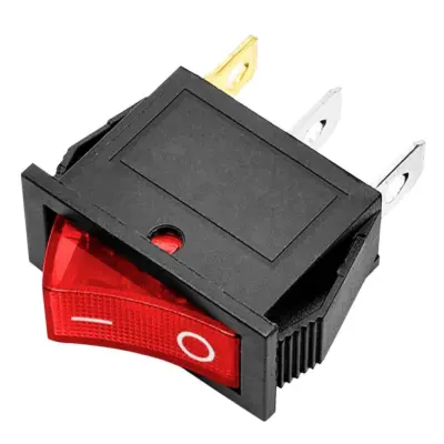 INTERRUPTOR ON OFF CON LUZ 220V ROJO RECTANGULAR KCD3 SPST 16A 220V - Imagen 2
