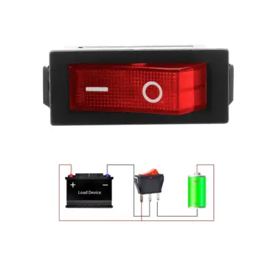 INTERRUPTOR ON OFF CON LUZ 220V ROJO RECTANGULAR KCD3 SPST 16A 220V - Imagen 4